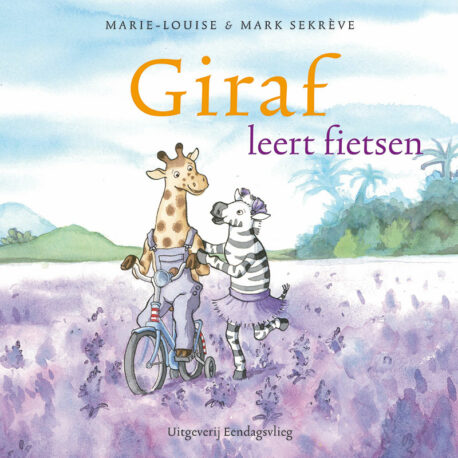 Giraf leert fietsen