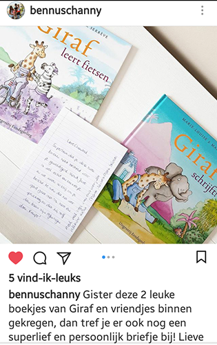 boekjes van giraf, giraf schrijft!